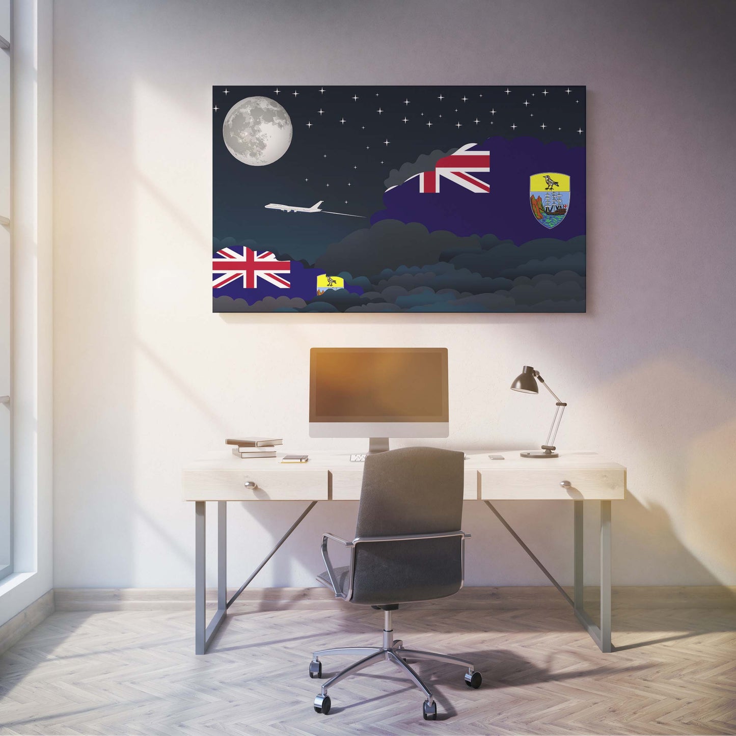 Saint Helena Night Clouds Canvas Print Framed