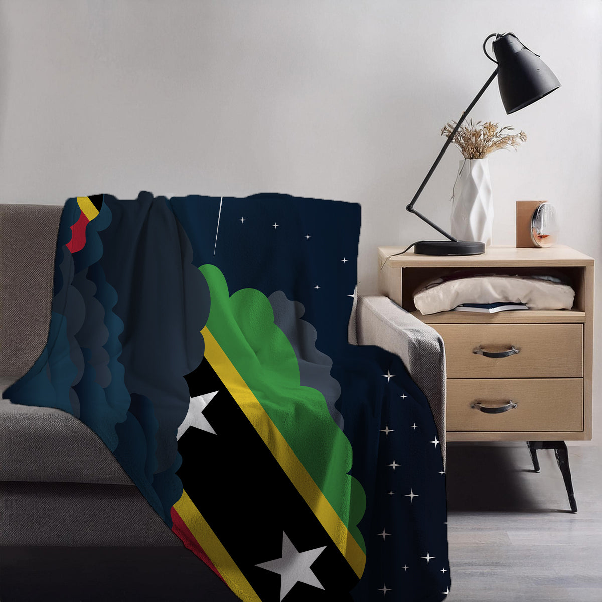 Saint Kitts Case and Nevis Night Clouds Blanket Throw
