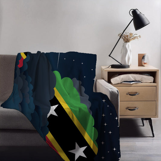 Saint Kitts Case and Nevis Night Clouds Blankets & Throws | Premium Soft Blankets | City Posters Plus