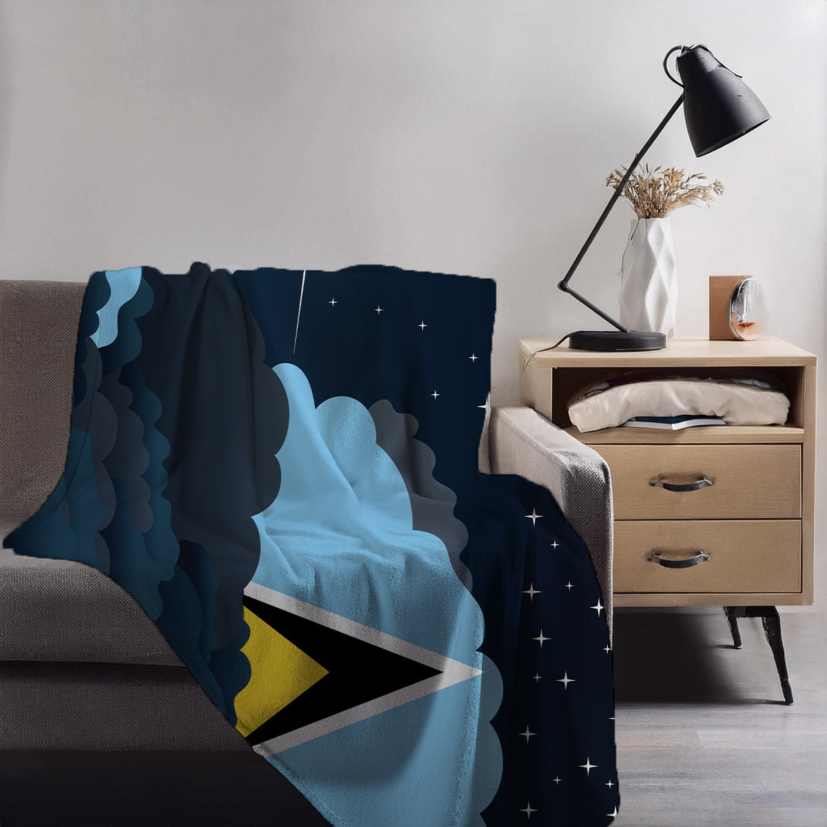 Saint Lucia Night Clouds Blanket Throw