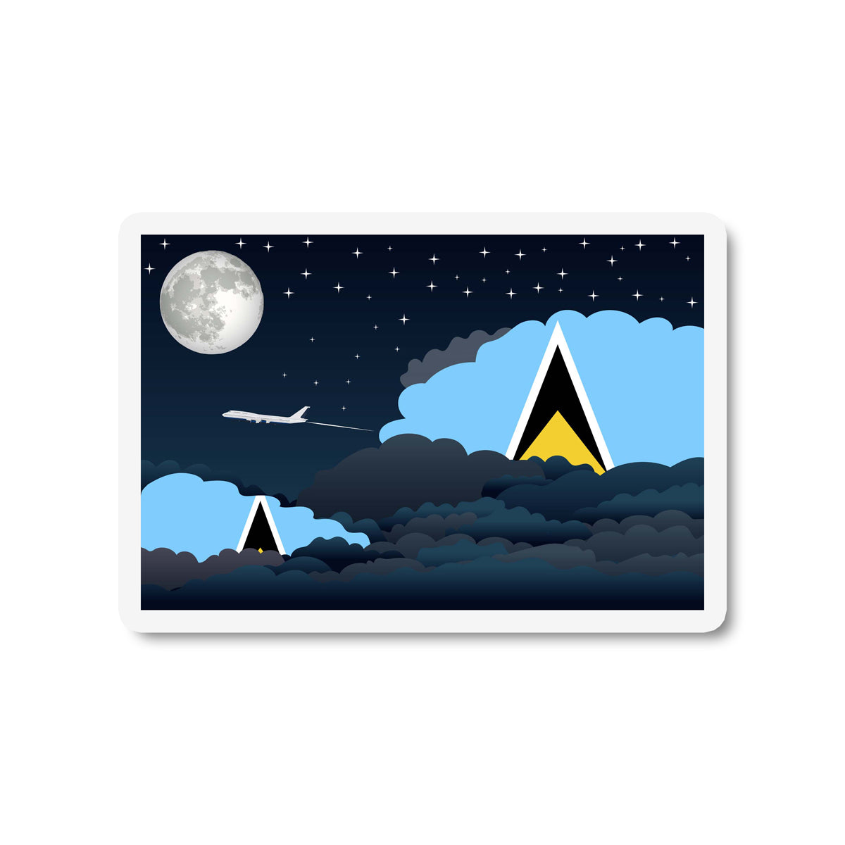 Saint Lucia Night Clouds Magnet