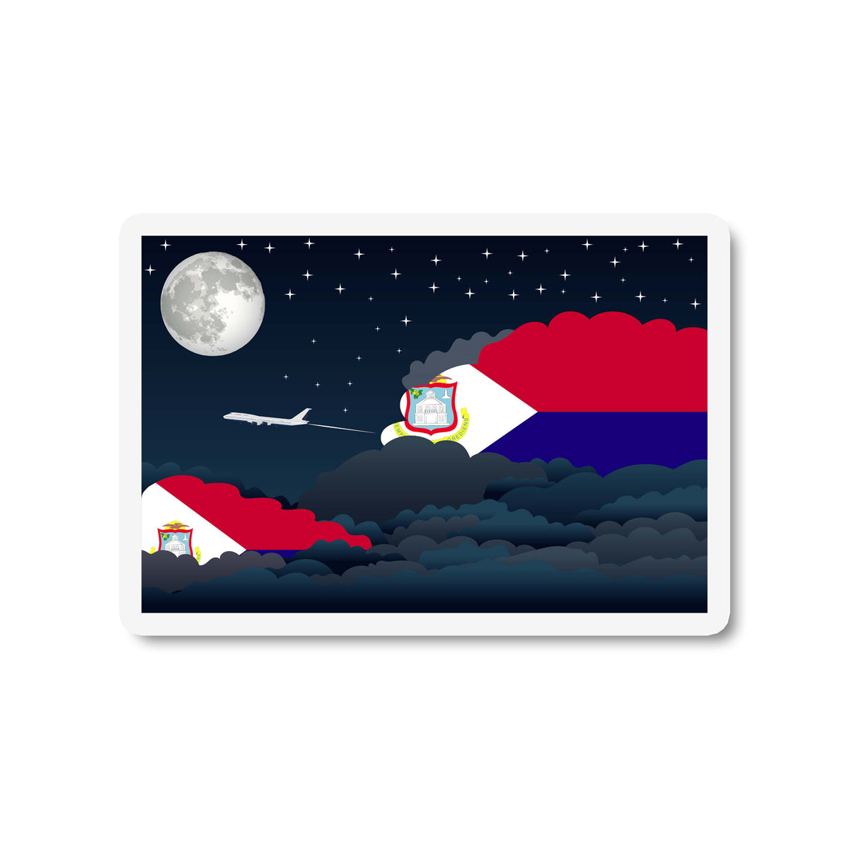 Saint Martin Night Clouds Magnet