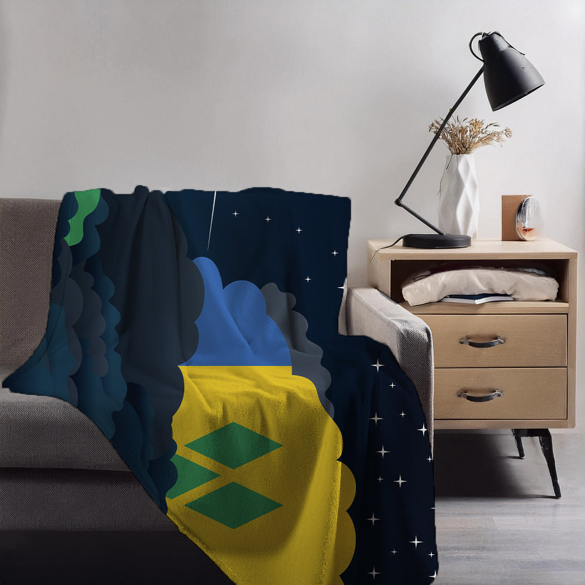 Saint Vincent Case and the Grenadines Night Clouds Blanket Throw