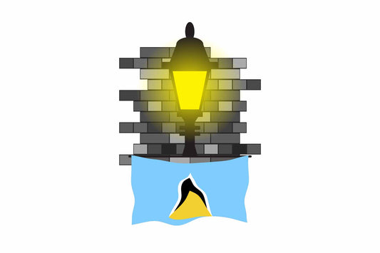 Saint Lucia Street Lamp Bricks Fridge Magnet