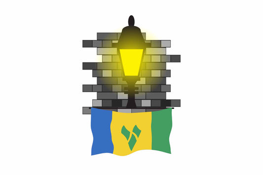 Saint Vincent and the Grenadines Street Lamp Bricks Magnet