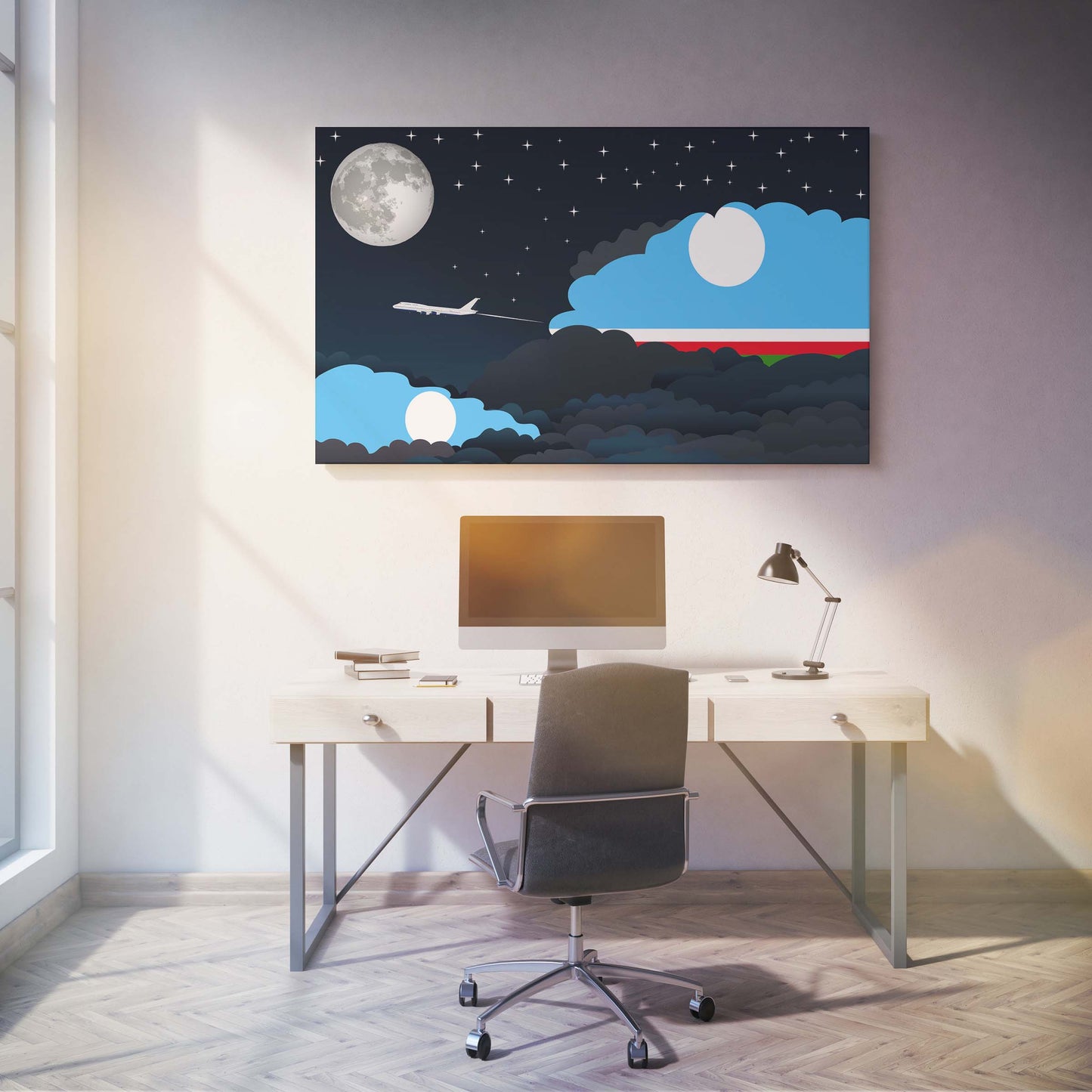 Sakha Republic Night Clouds Canvas Print Framed