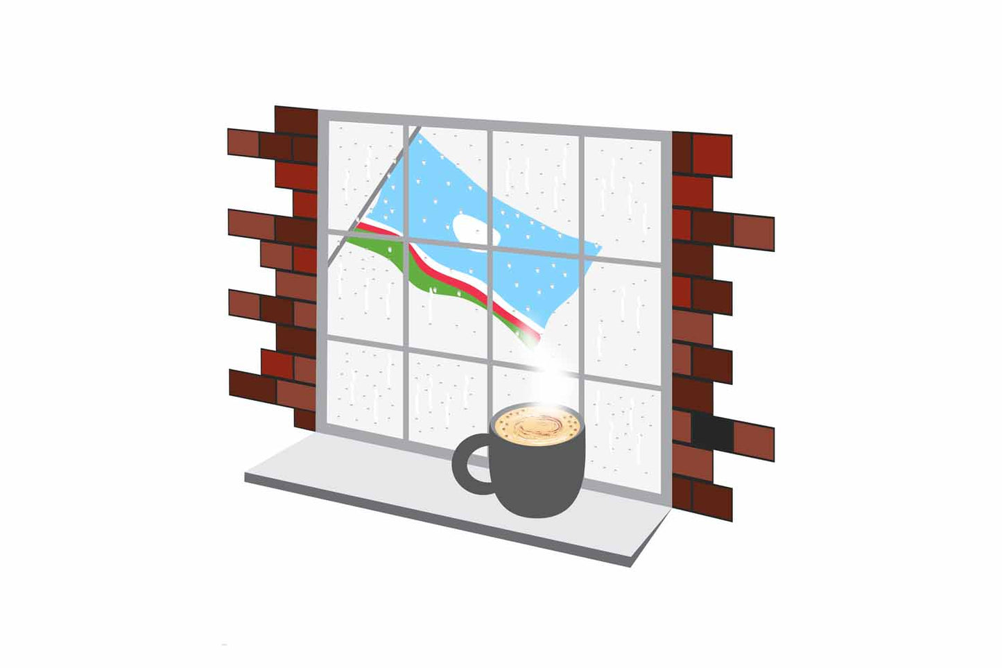 Sakha Republic Coffee Rain Window Fridge Magnet