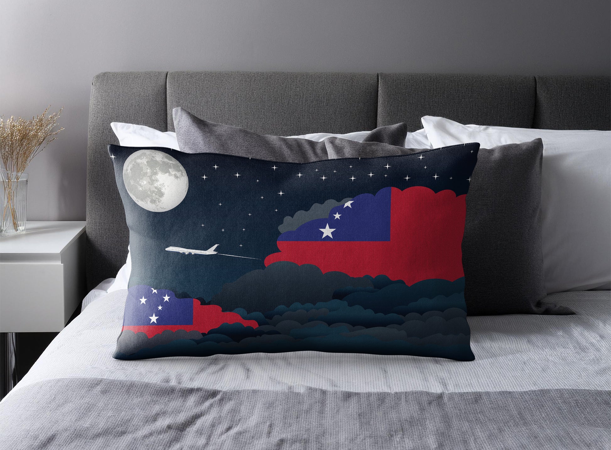 Samoa Night Clouds Pillow Case and Pillow Throw