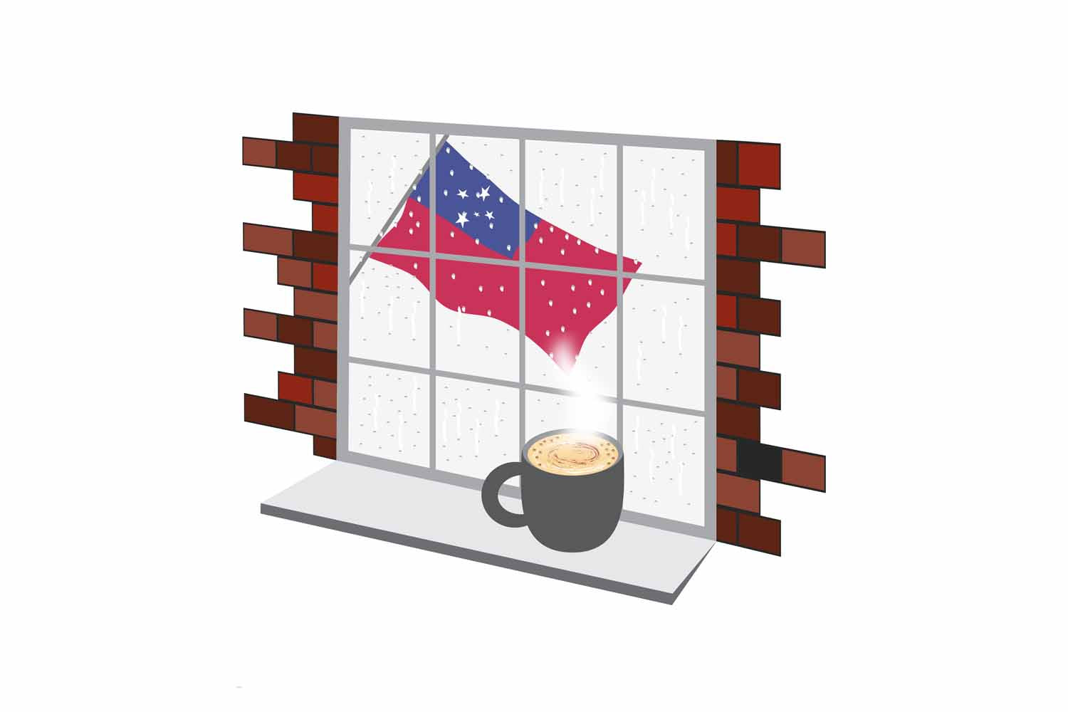 Samoa Coffee Rain Window Fridge Magnet