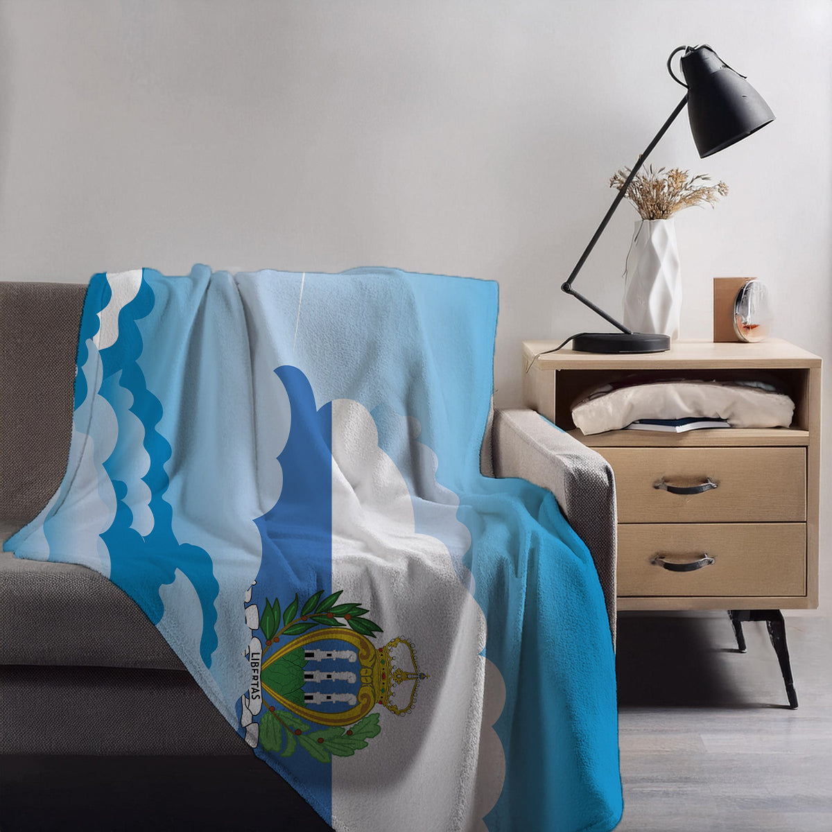 San Marino Day Clouds Blanket Throw