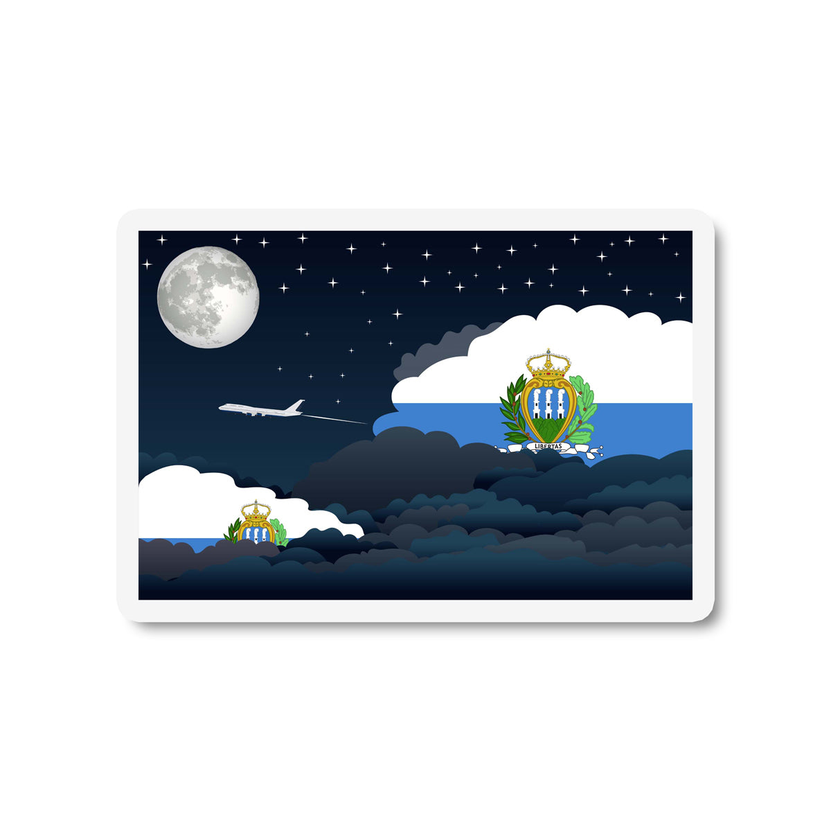 San Marino Night Clouds Magnet