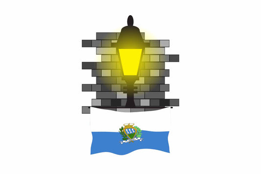 San Marino Street Lamp Bricks Sticker