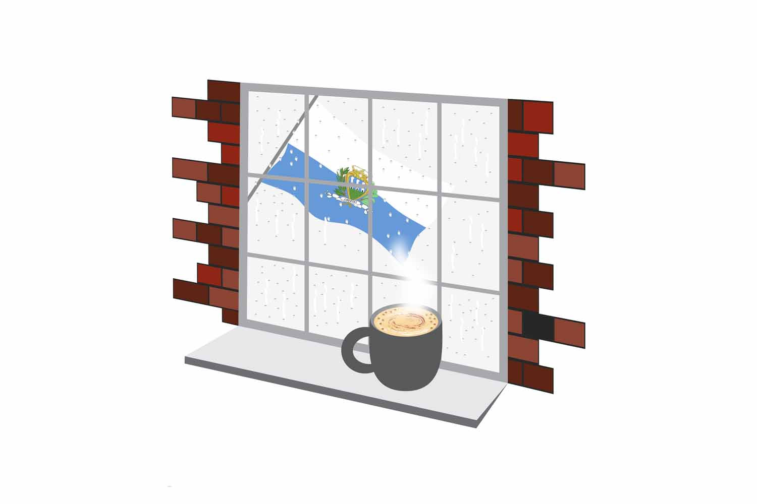 San Marino Coffee Rain Window Fridge Magnet