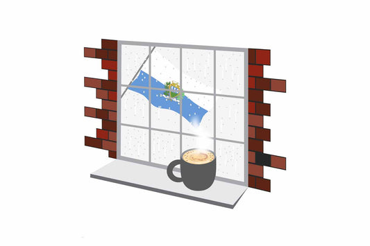 San Marino Coffee Rain Window Fridge Magnet