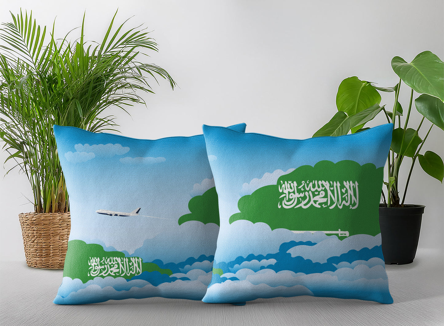 Saudi Arabia Day Clouds Pillow Case