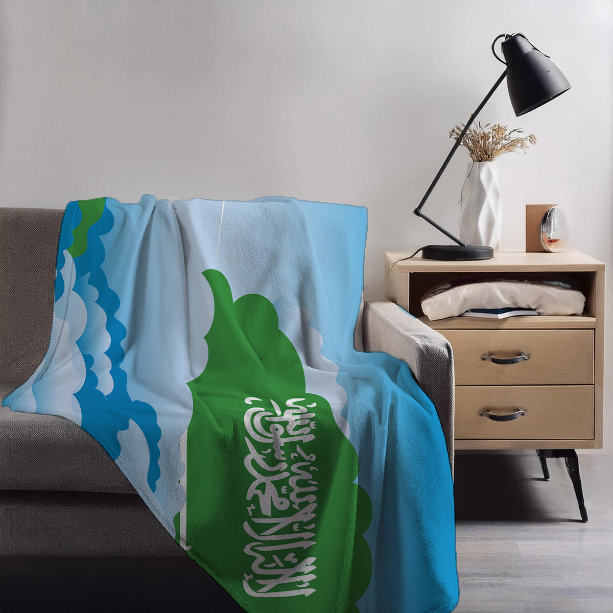 Saudi Arabia Day Clouds Blanket Throw