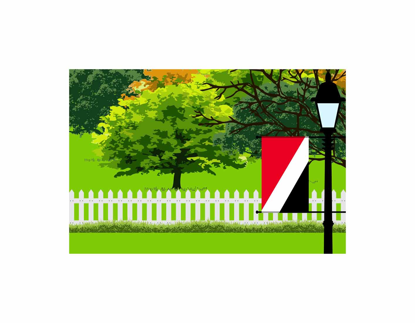 Sealand Principality of Trees Street Lamp Canvas Print Framed