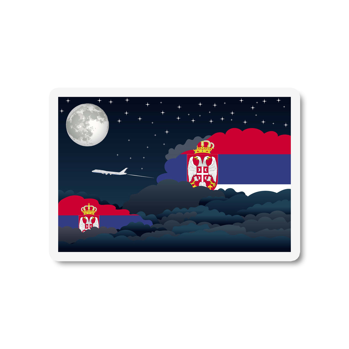 Serbia Night Clouds Magnet