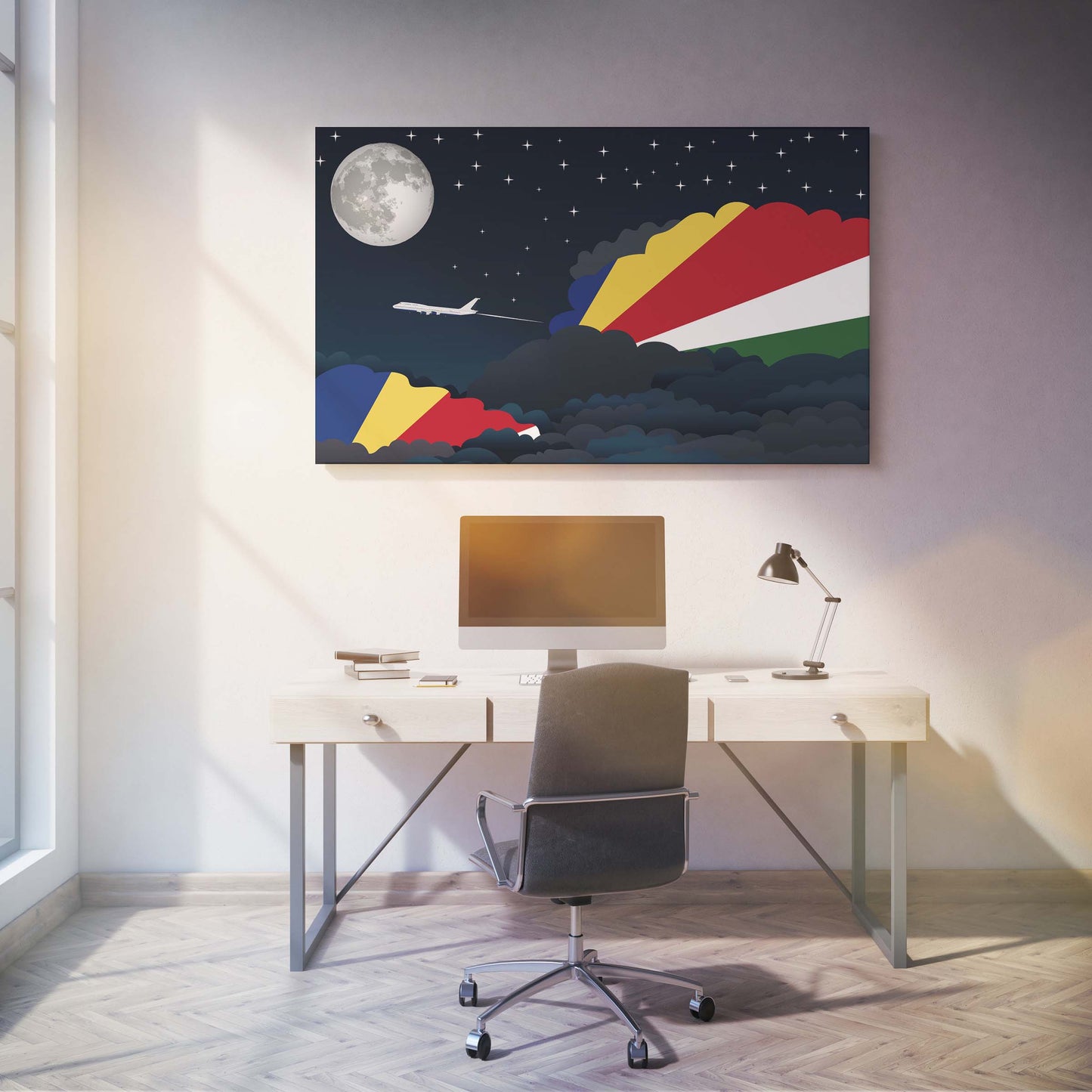 Seychelles Night Clouds Canvas Print Framed