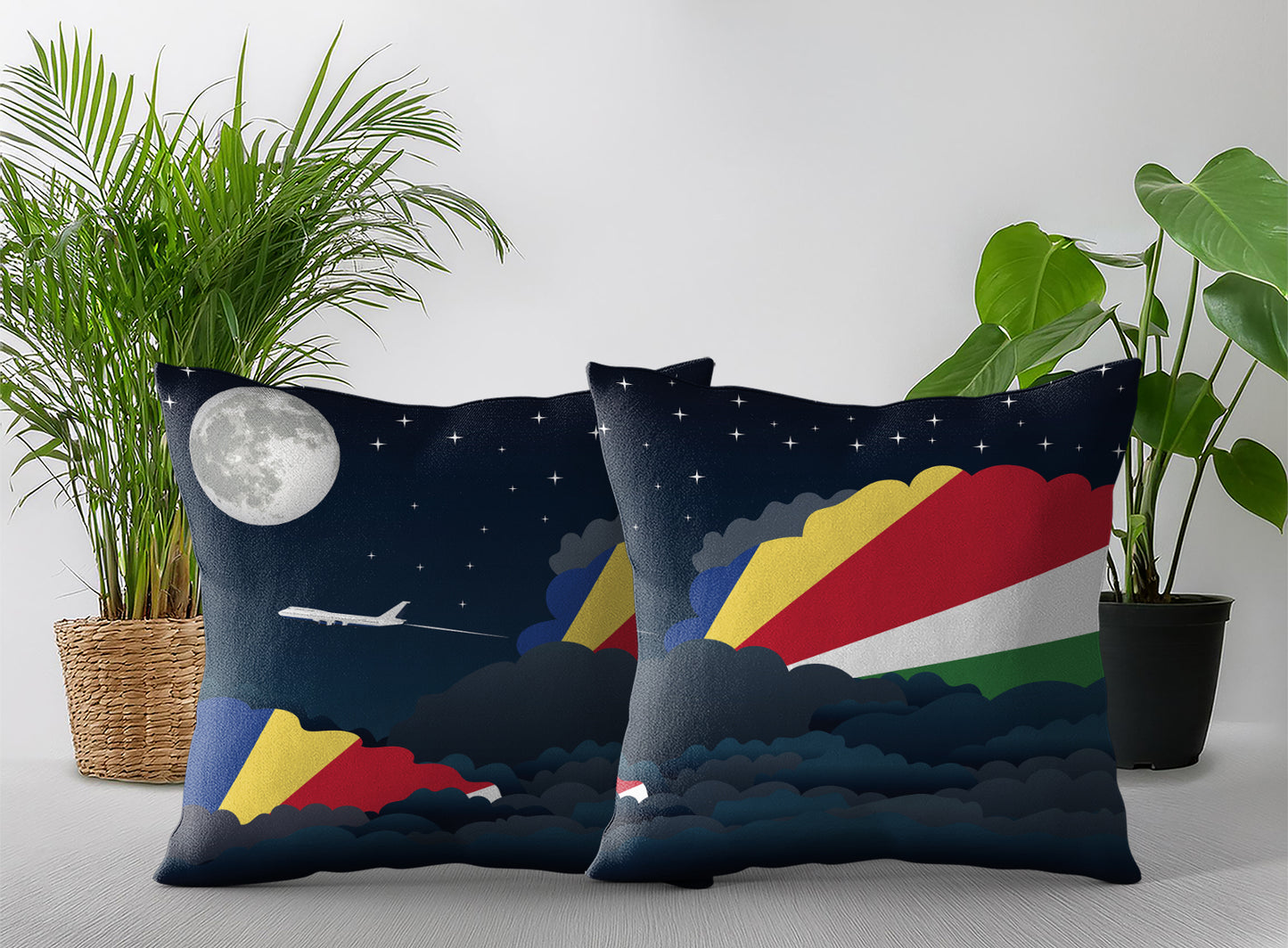Seychelles Night Clouds Pillow Case and Pillow Throw