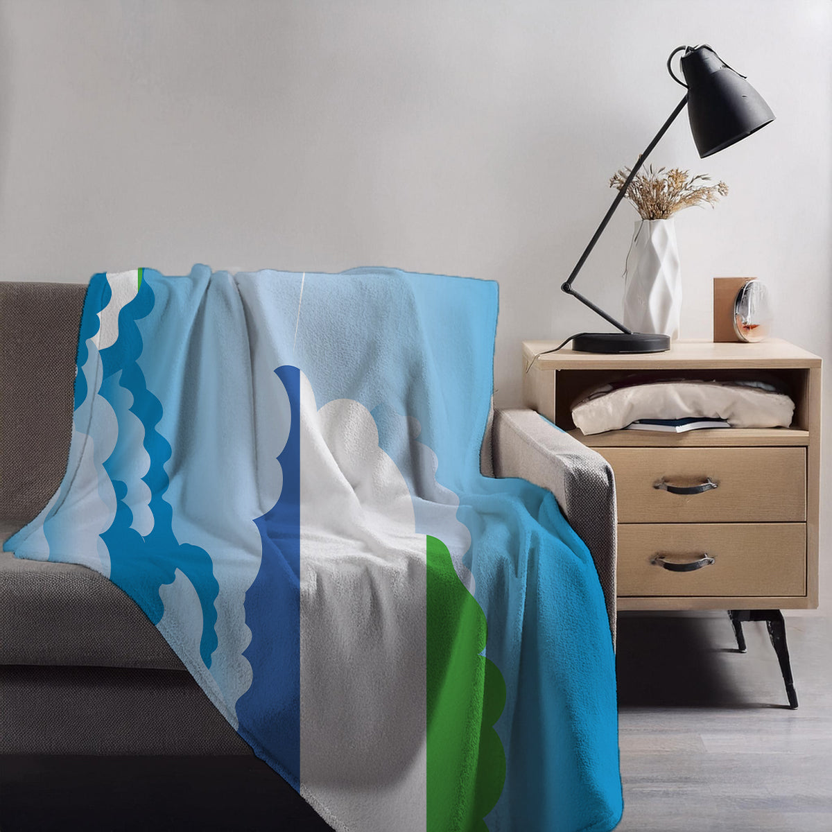 Sierra Leone Day Clouds Blanket Throw