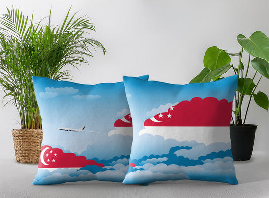 Singapore Day Clouds Pillow Case