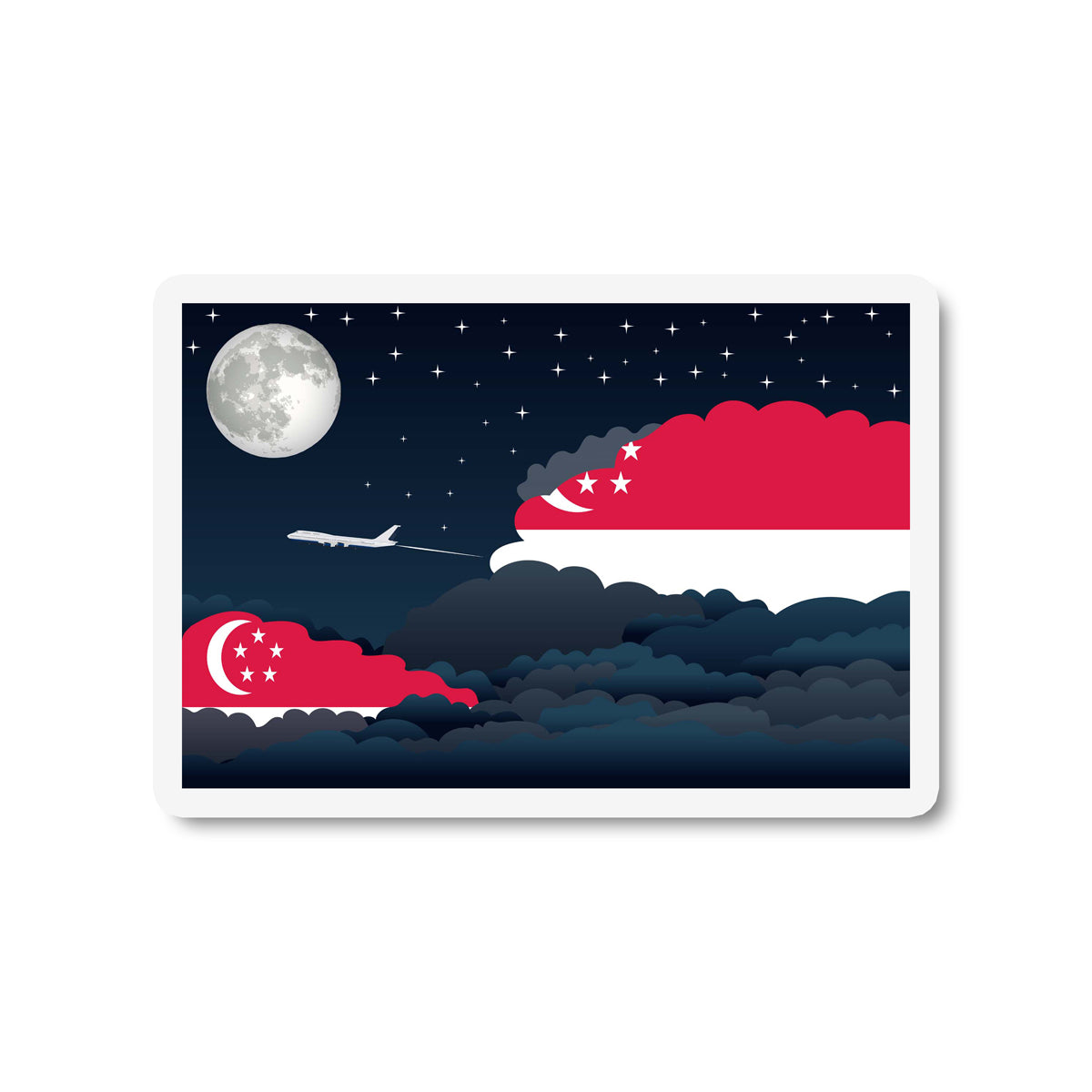 Singapore Night Clouds Magnet