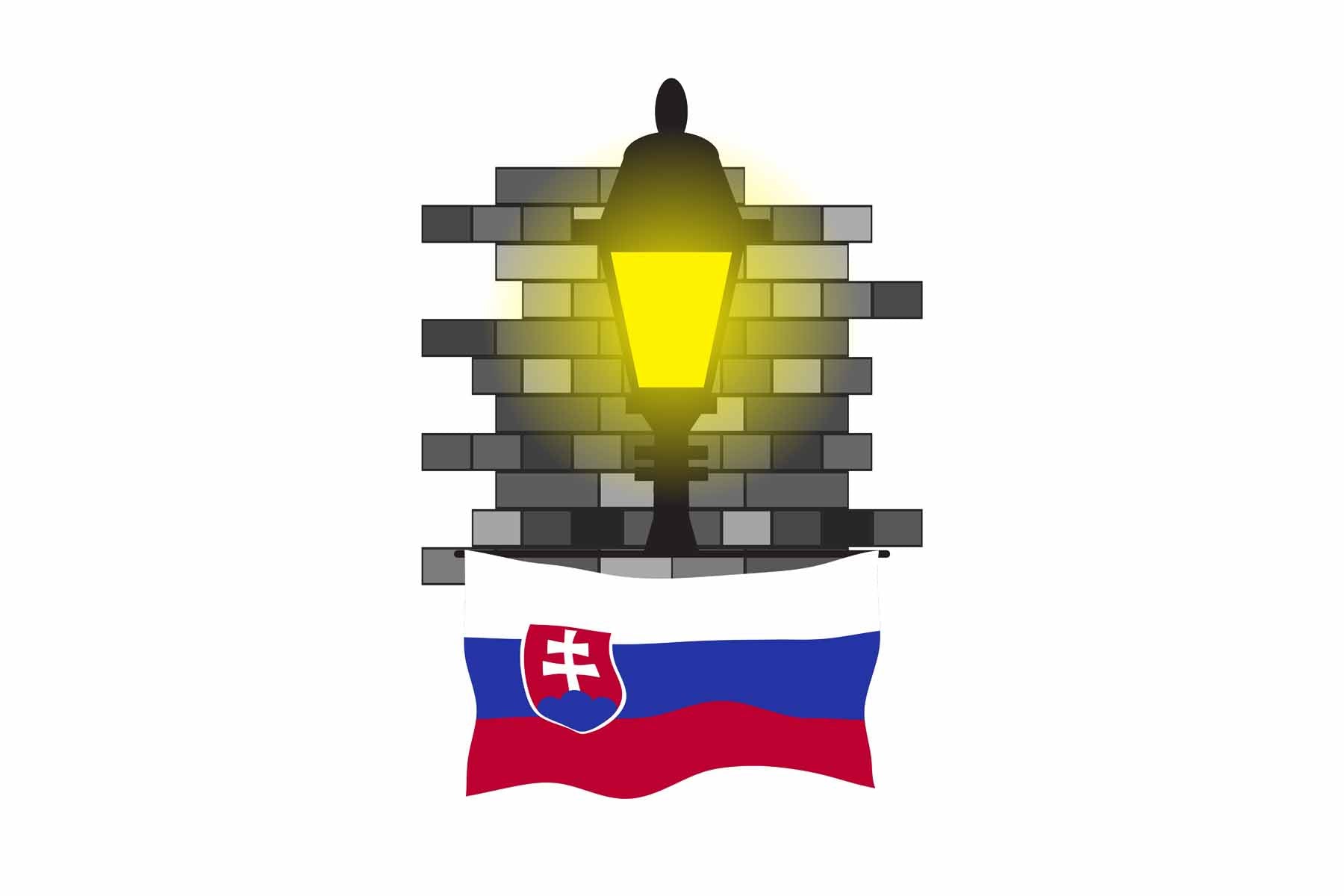 Slovakia Street Lamp Bricks Fridge Magnet