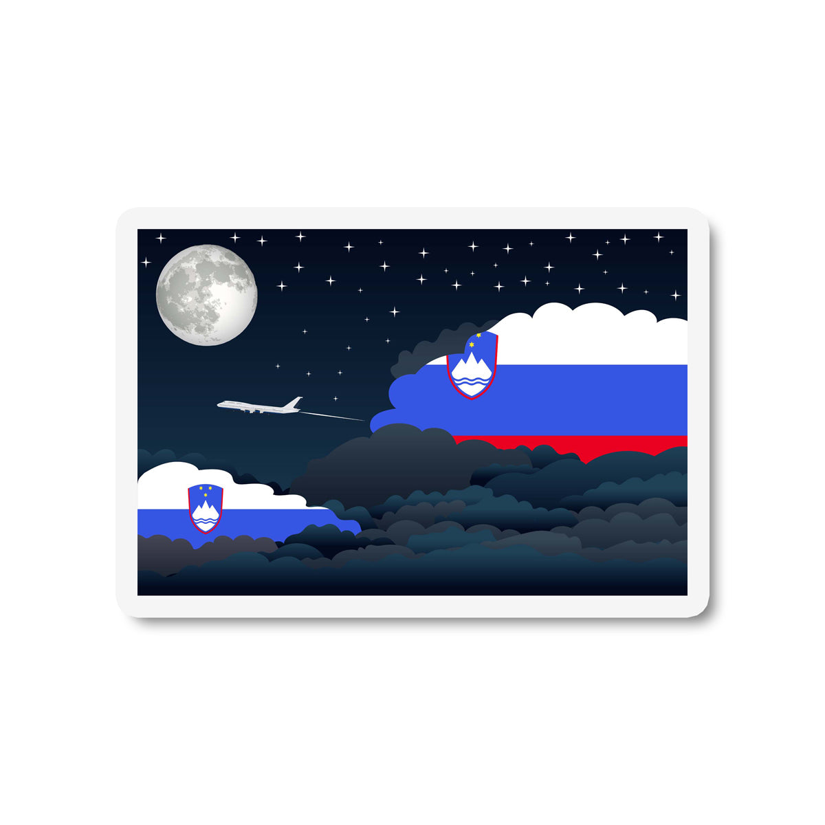 Slovenia Night Clouds Sticker