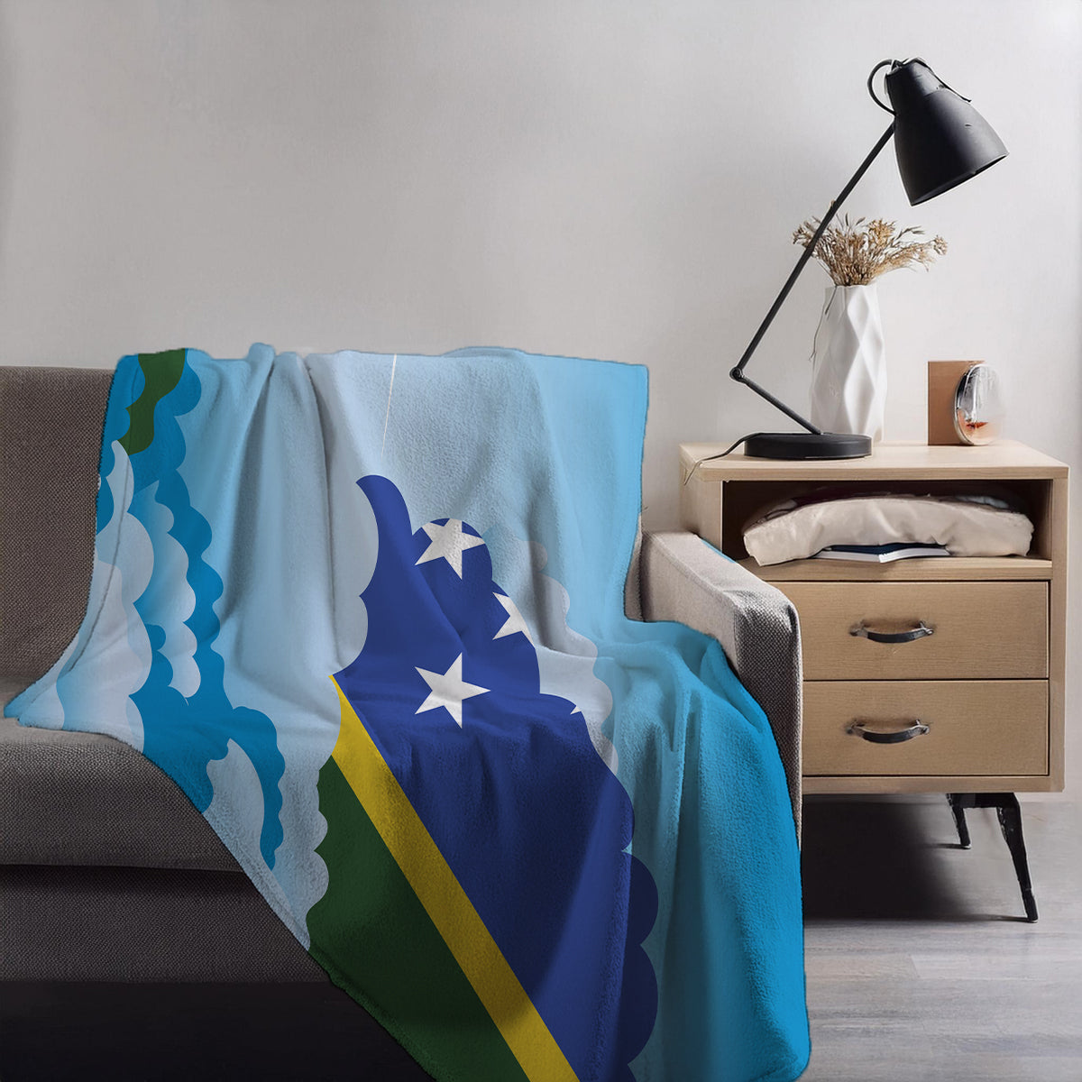Solomon Islands Day Clouds Blanket Throw