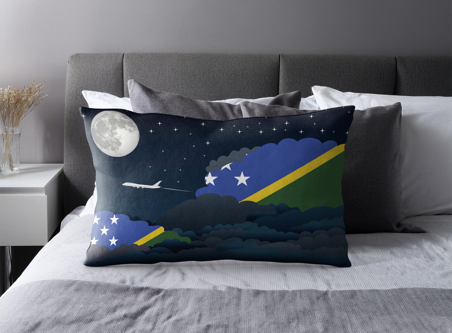 Solomon Islands Night Clouds Pillow Case and Pillow Throw