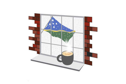 Solomon Islands Coffee Rain Window Sticker