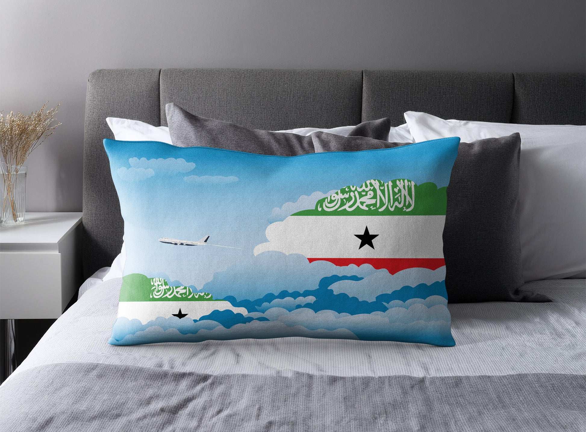 Somaliland Day Clouds Pillow Case and Pillow Throw