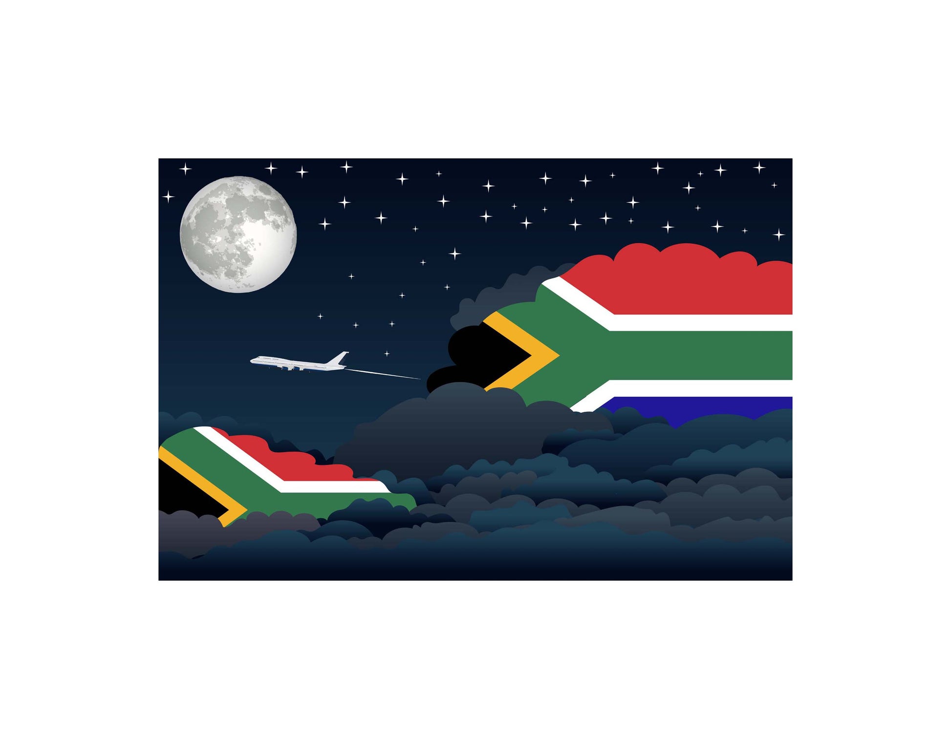 South Africa Night Clouds Canvas Print Framed