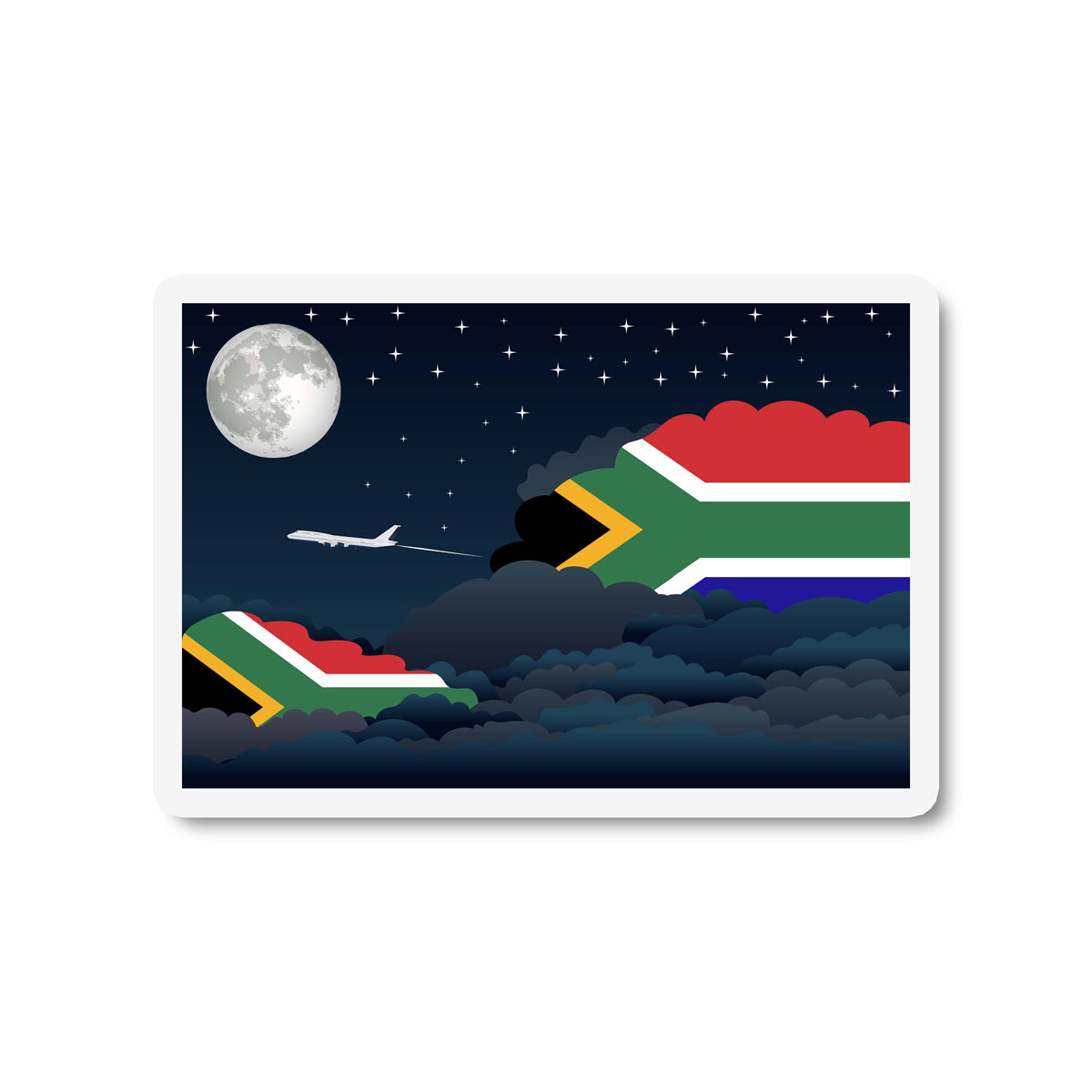 South Africa Night Clouds Fridge Magnet