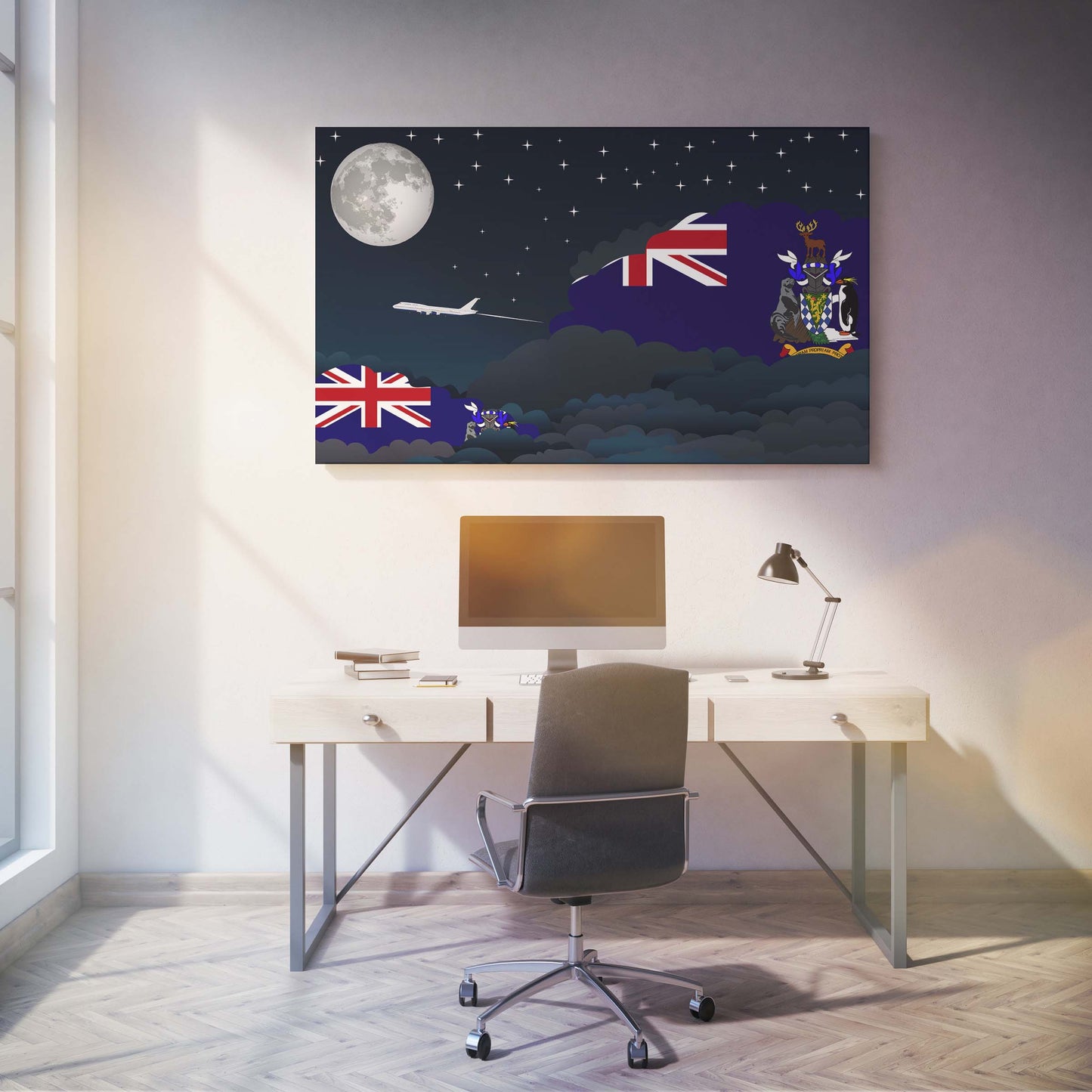 South Georgia and the South Sandwich Islands Night Clouds Canvas Print Framed