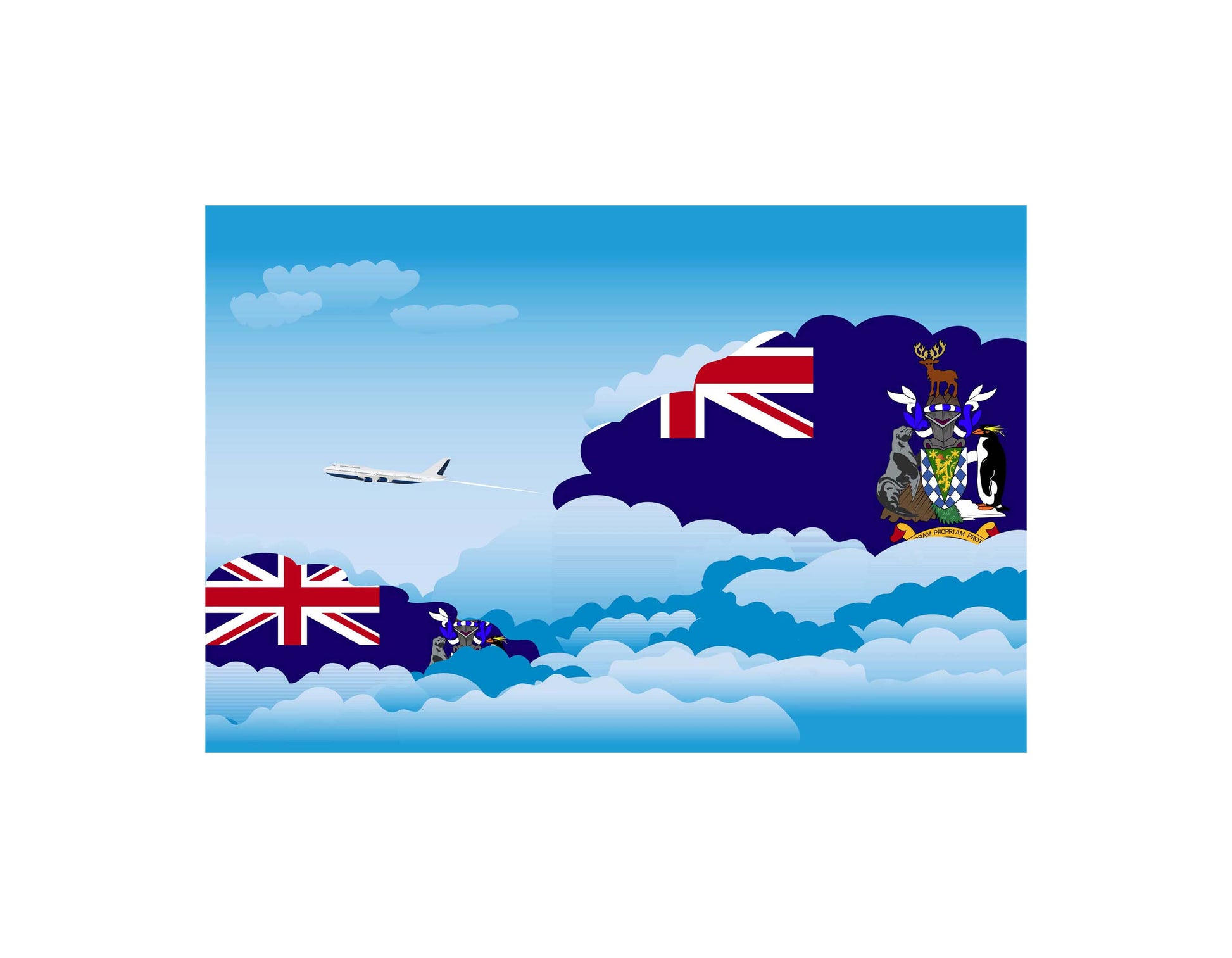 South Georgia and the South Sandwich Islands Day Clouds Canvas Print Framed