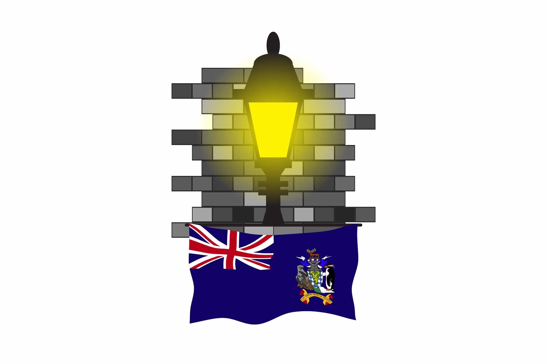 South Georgia and the South Sandwich Islands Street Lamp Bricks Fridge Magnet