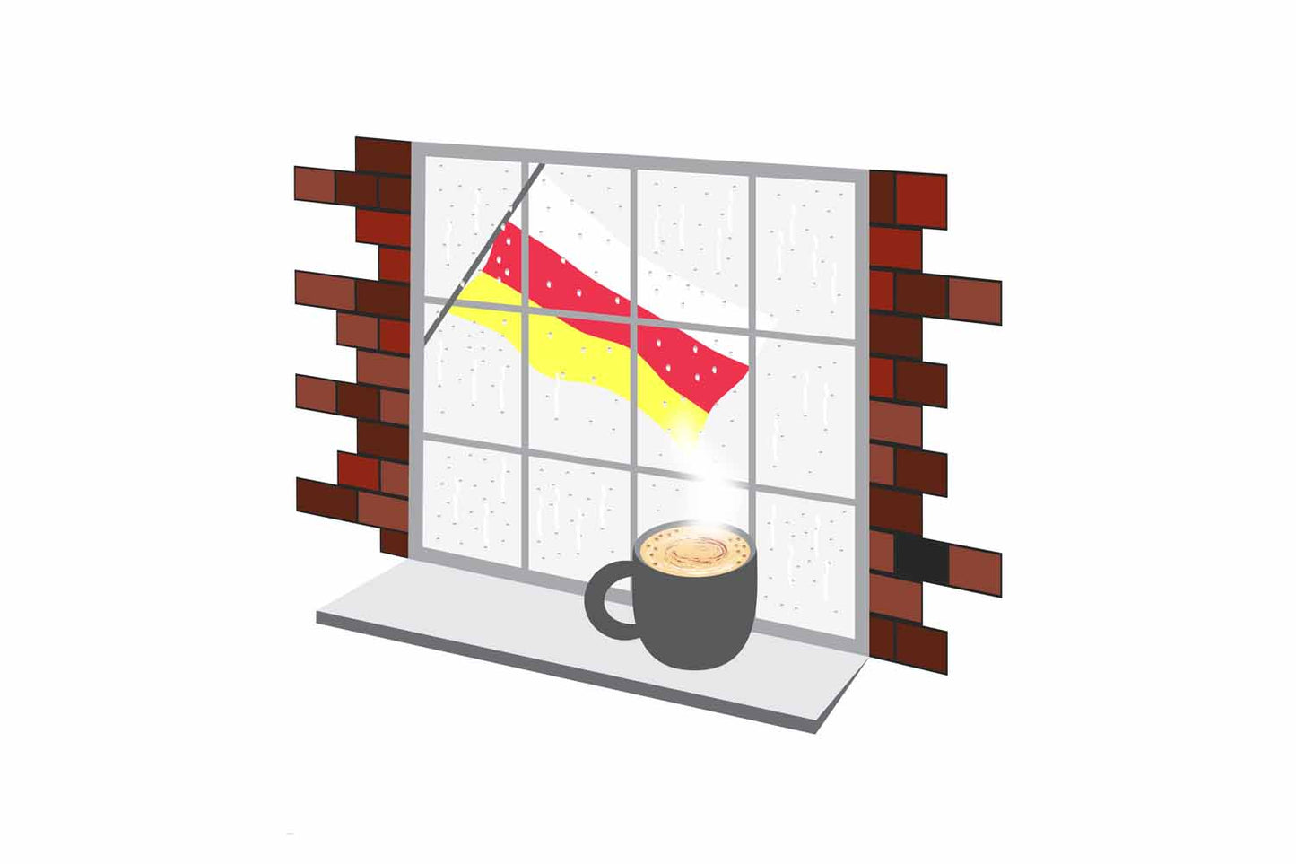 South Ossetia Coffee Rain Window Fridge Magnet