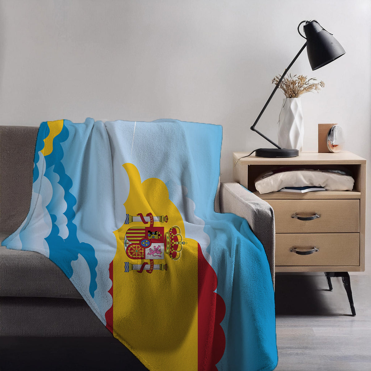 Spain Day Clouds Blanket Throw