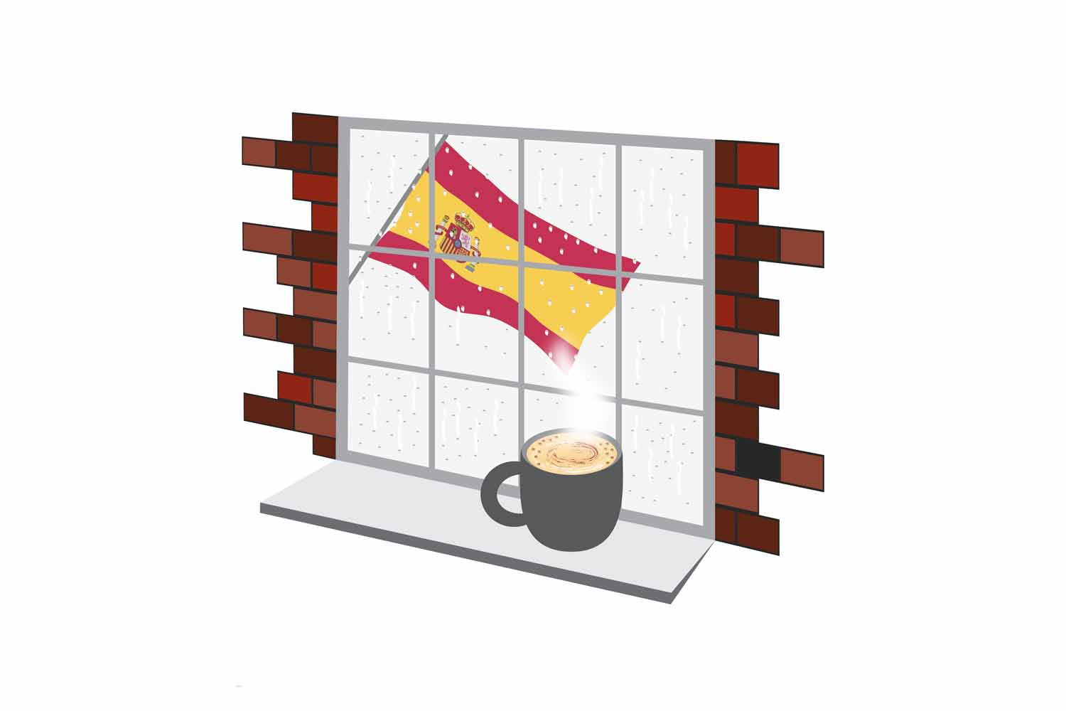 Spain Coffee Rain Window Sticker