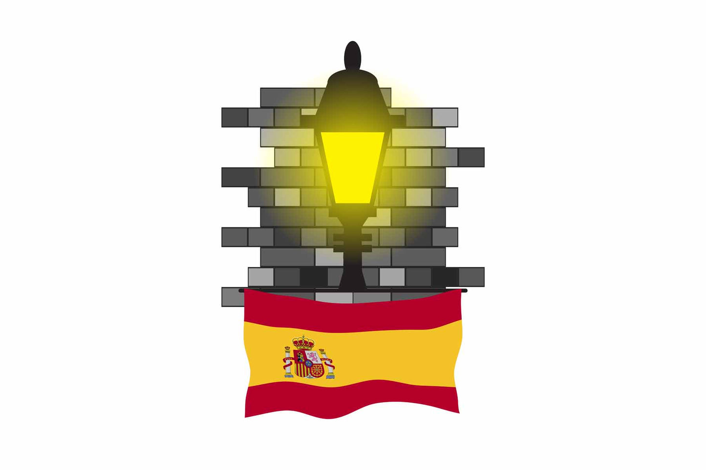 Spain Street Lamp Bricks Fridge Magnet