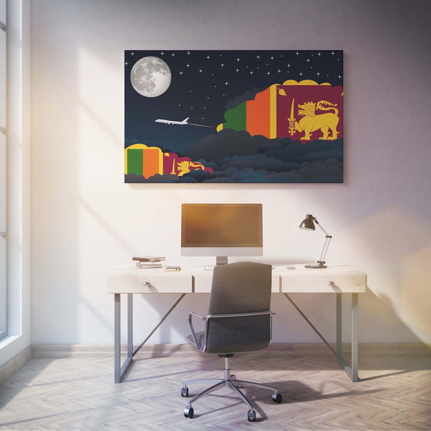 Sri Lanka Night Clouds Canvas Print Framed
