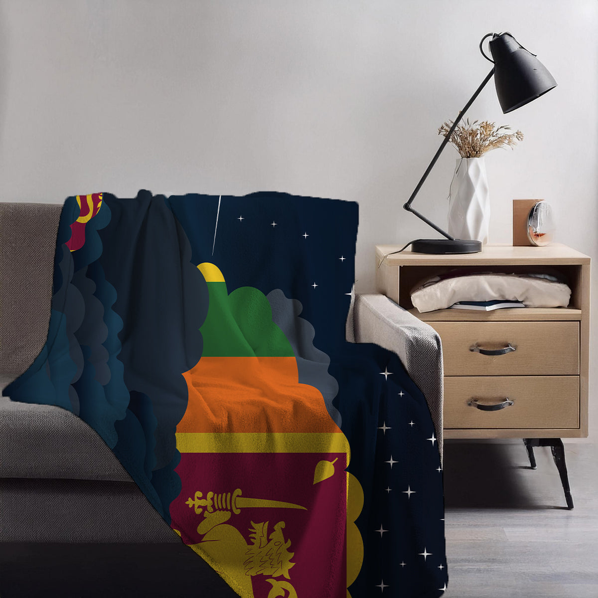 Sri Lanka Night Clouds Blanket Throw