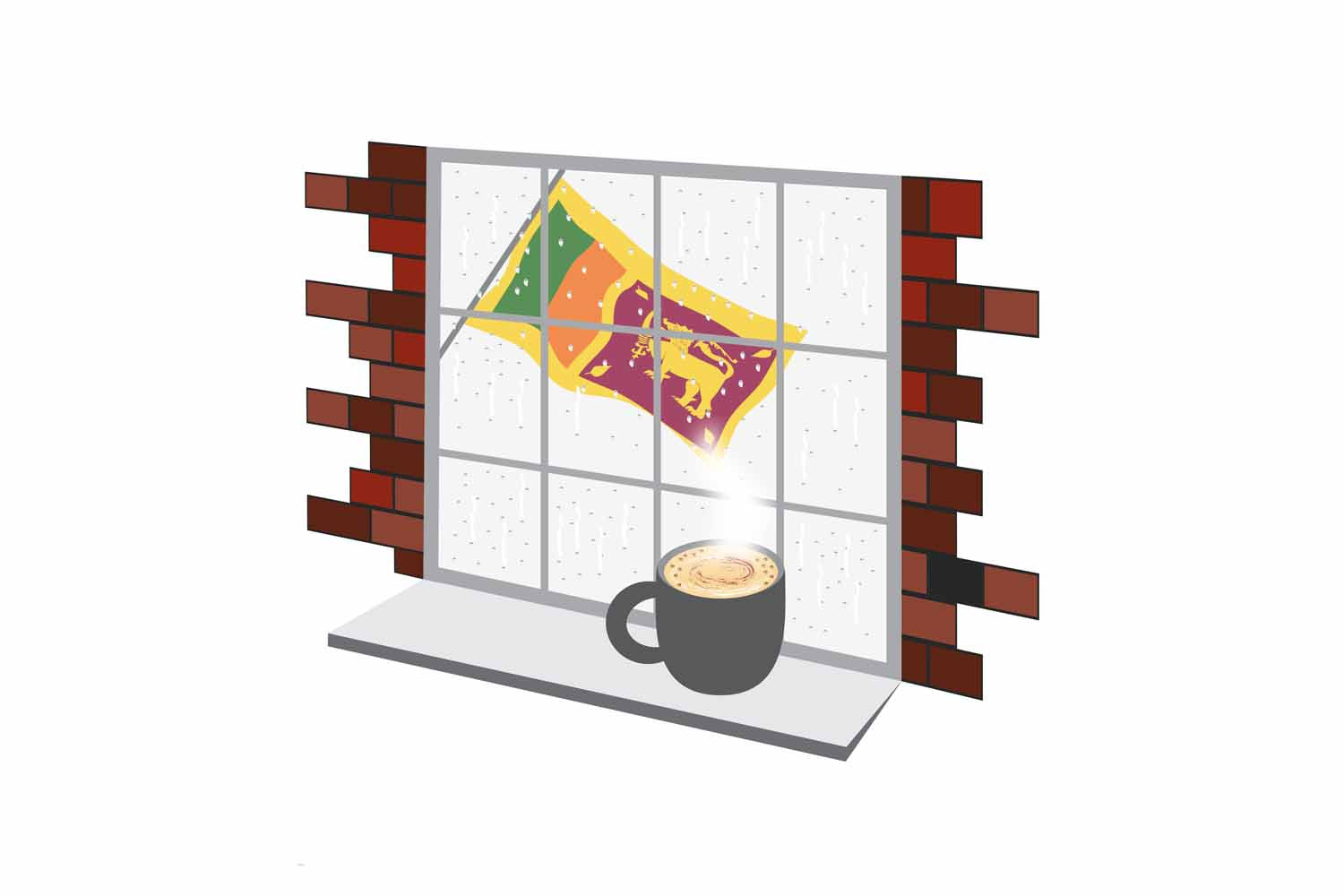 Sri Lanka Coffee Rain Window Sticker