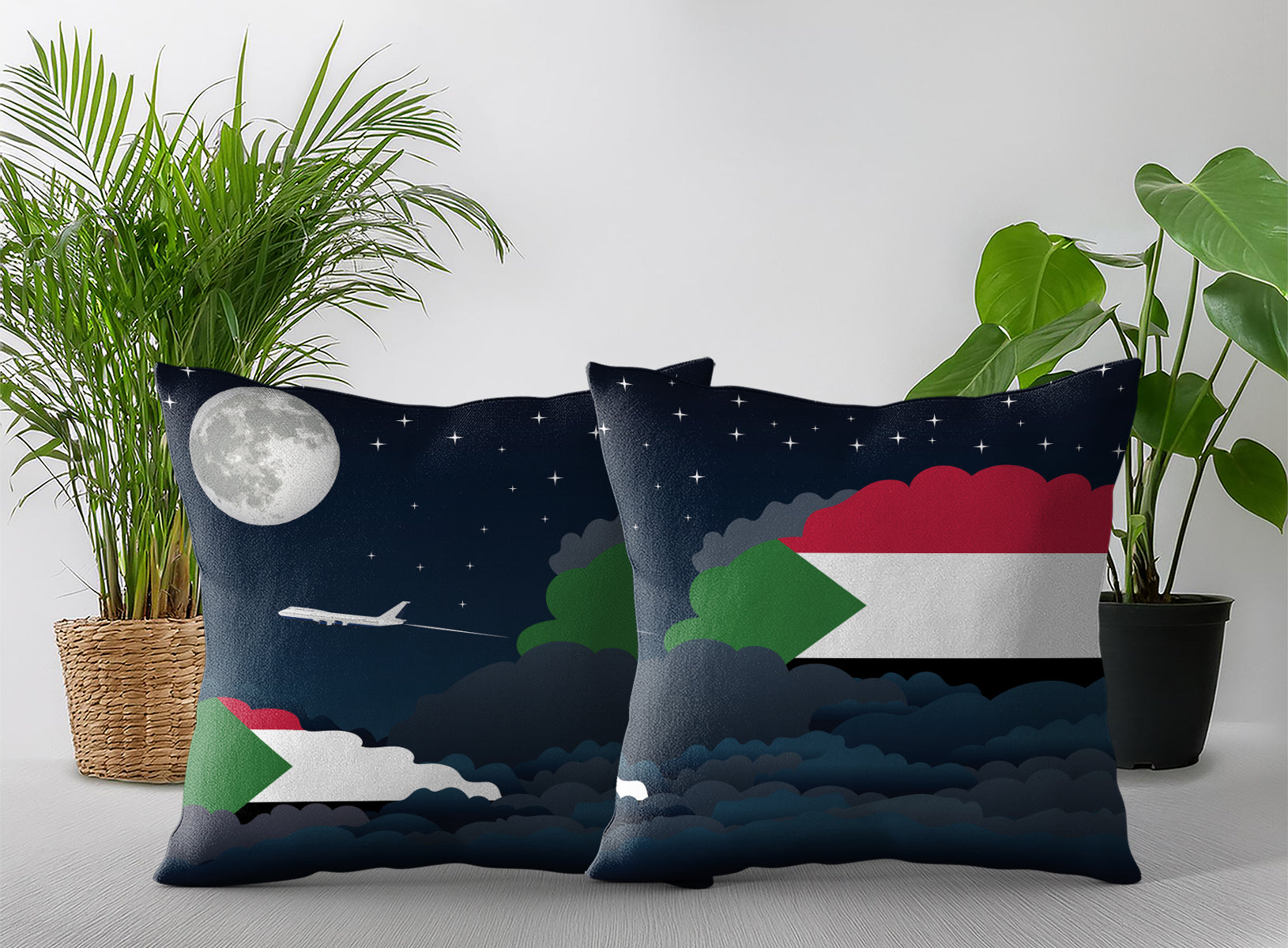 Sudan Night Clouds Pillow Case and Pillow Throw
