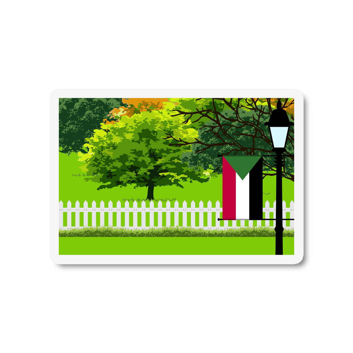 Sudan Trees and Street Lamp Sticker