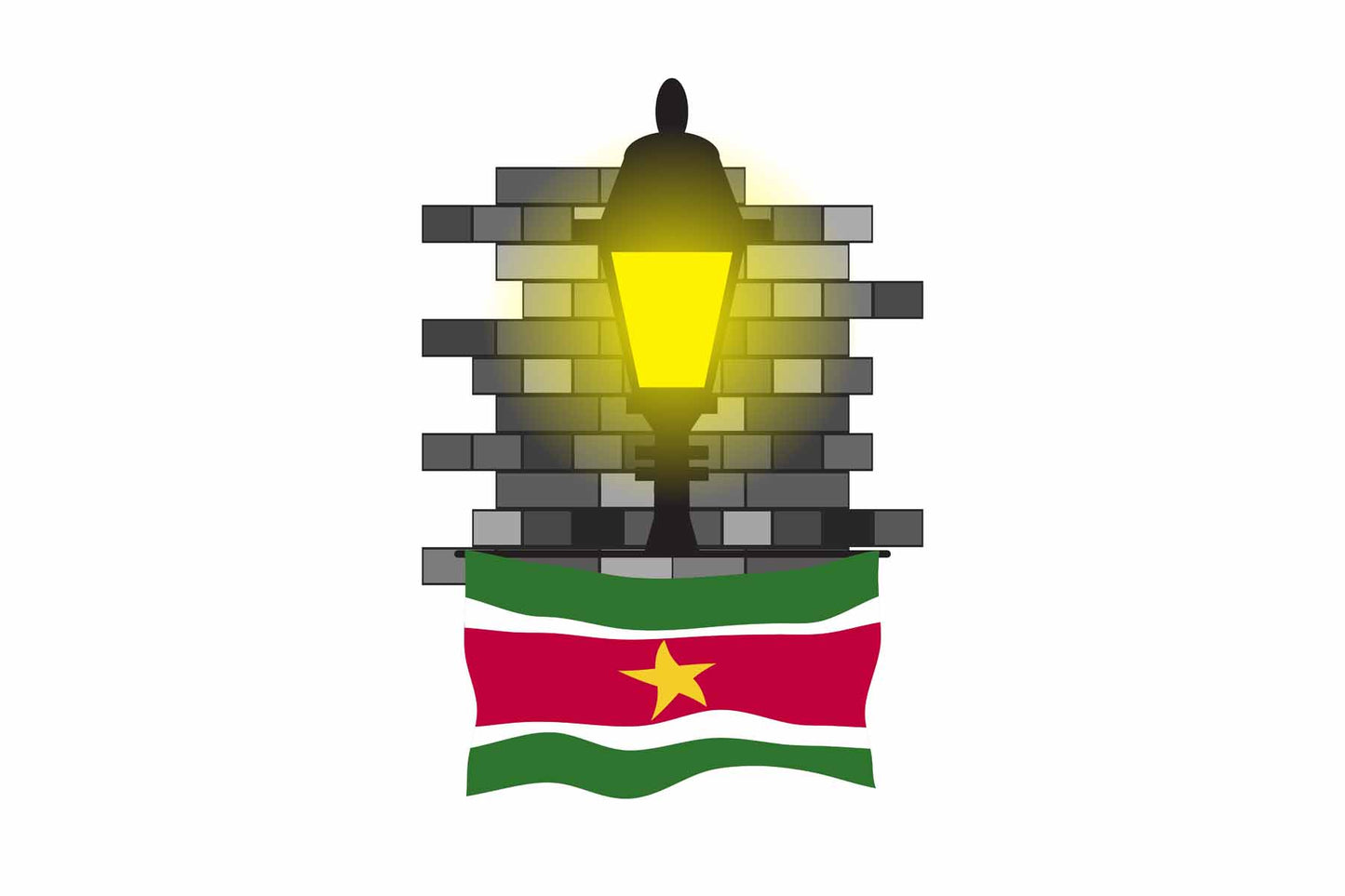 Suriname Street Lamp Bricks Fridge Magnet