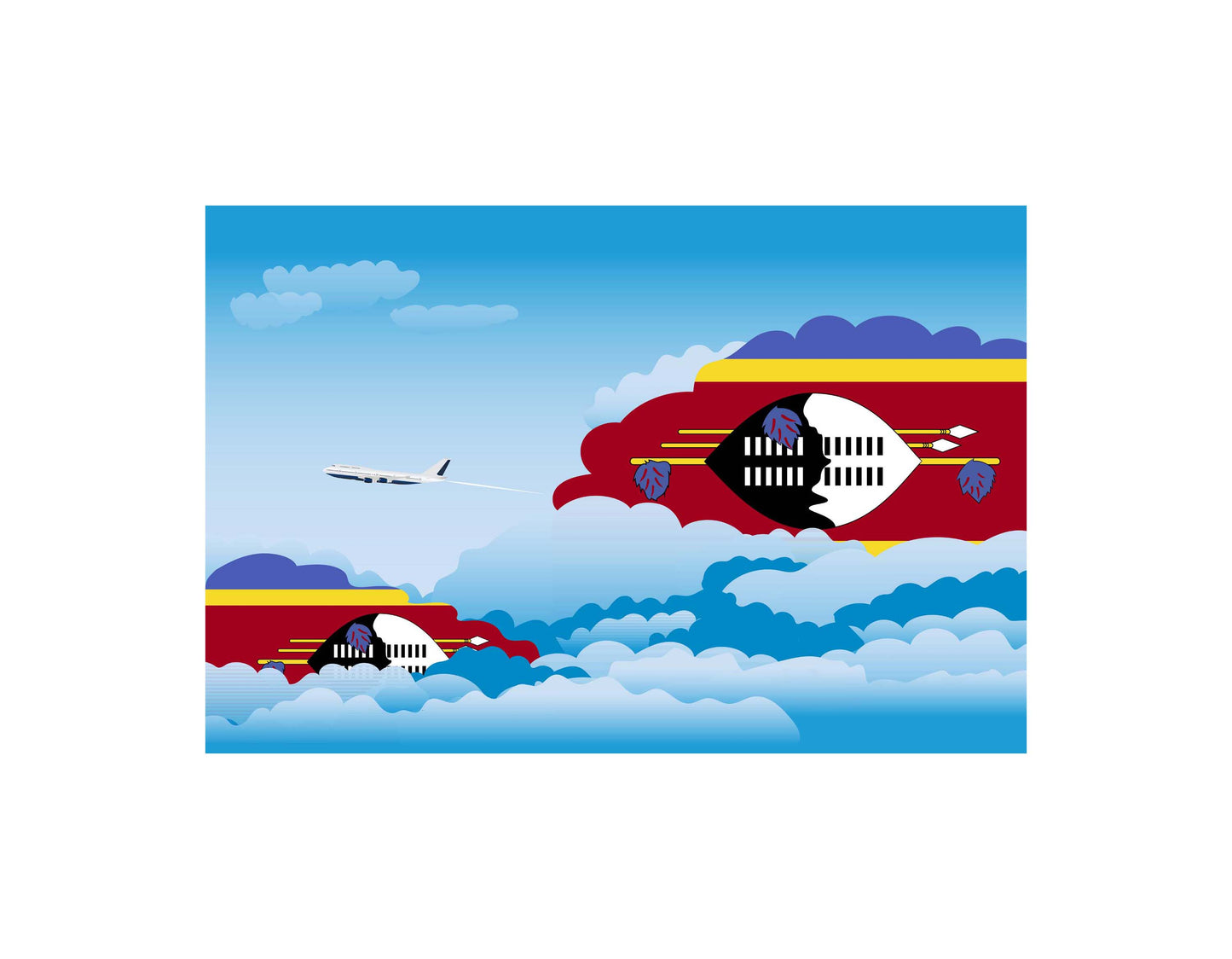 Swaziland Day Clouds Blanket Throw