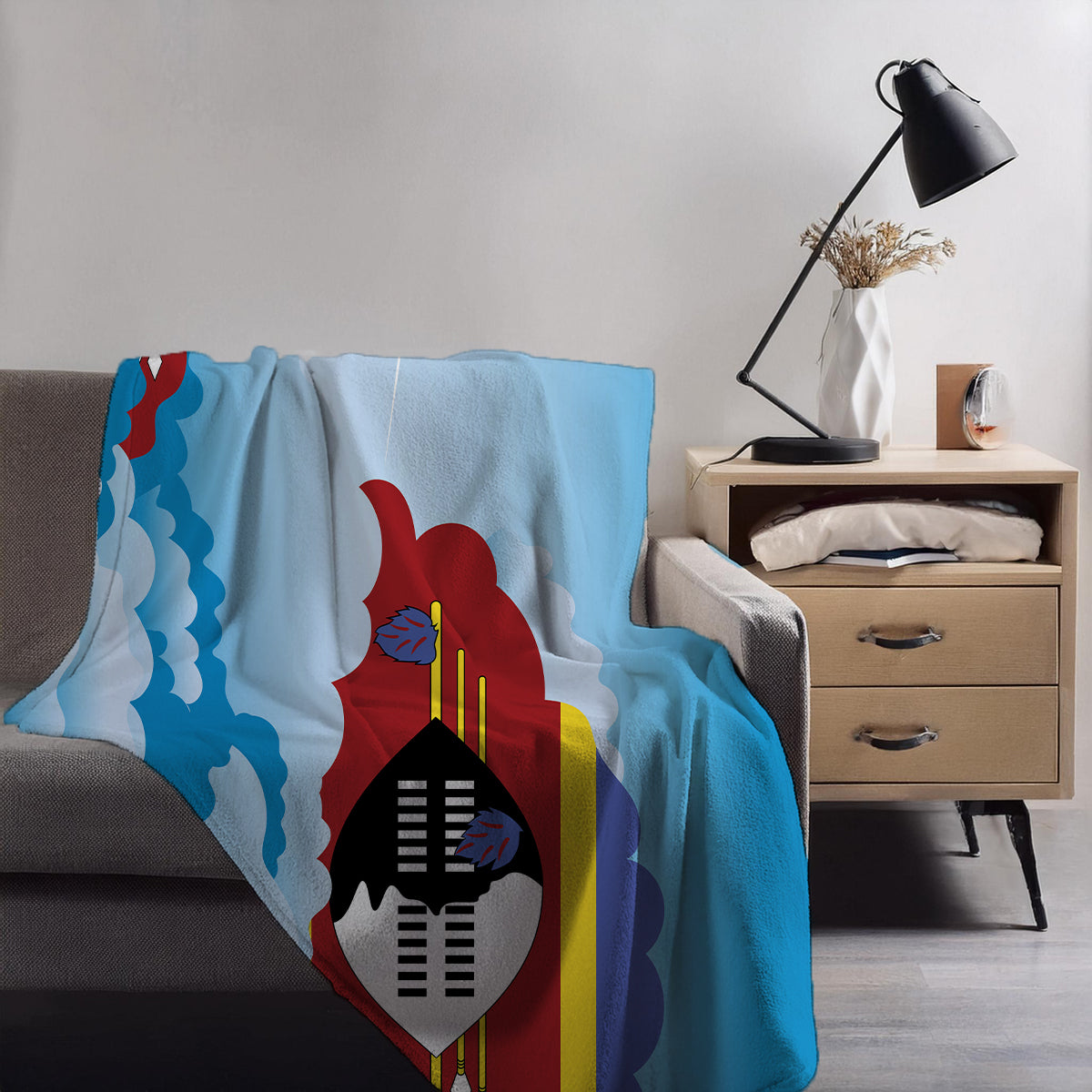 Swaziland Day Clouds Blanket Throw